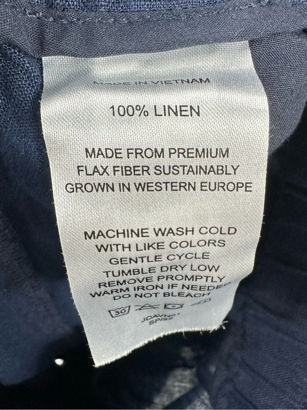 Quince European Linen Wide Leg Pants in Deep Navy Blue Womens Size Large